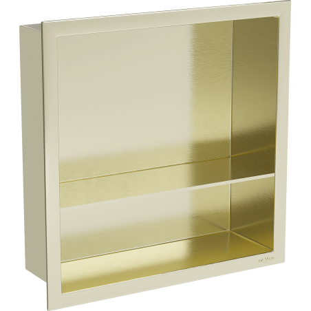 Mexen X-Wall-R nisplank met flens en plank 30 x 30 cm, geborsteld goud - 1950303010S