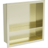 Mexen X-Wall-R Einbauregal mit Flansch und Regalboden 30 x 30 cm, gebürstetes Gold - 1950303010S