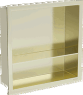 Mexen X-Wall-R Einbauregal mit Flansch und Regalboden 30 x 30 cm, gebürstetes Gold - 1950303010S