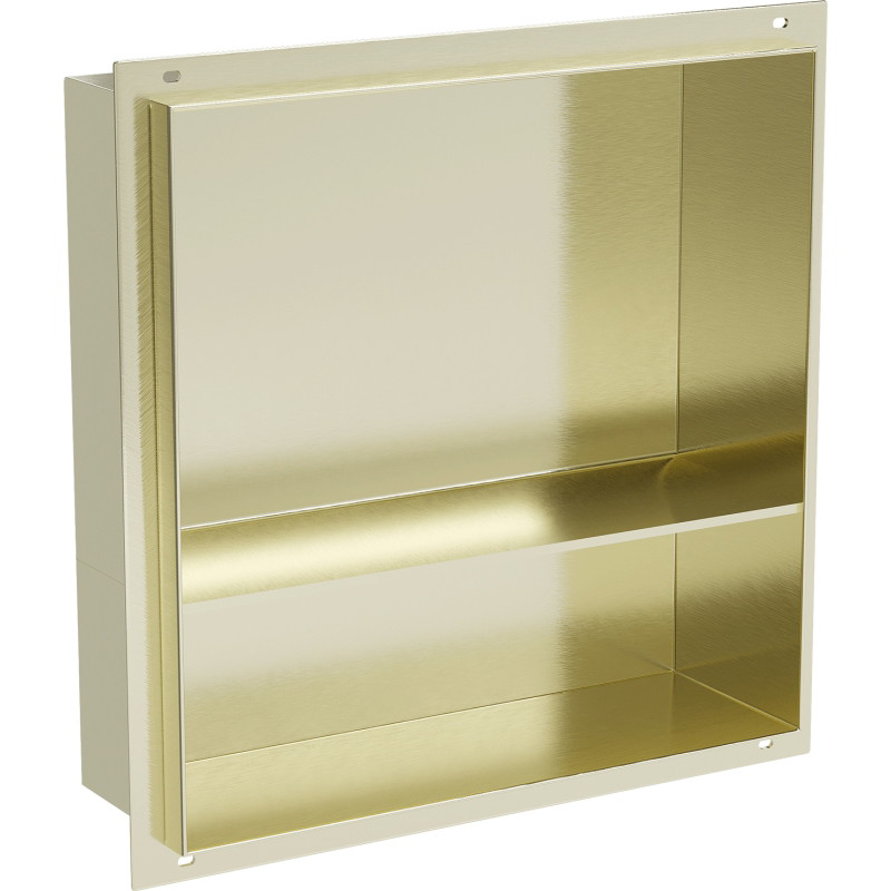 Mexen X-Wall-NR niche shelf without flange with shelf 30 x 30 cm, brushed gold - 1951303010S