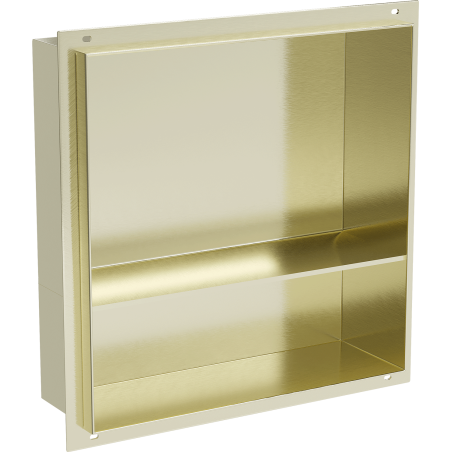 Mexen X-Wall-NR Nischenregal ohne Flansch mit Ablage 30 x 30 cm, gebürstetes Gold - 1951303010S