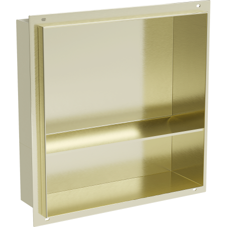 Mexen X-Wall-NR Nischenregal ohne Flansch mit Regal 30 x 30 cm, gebürstetes Gold - 1951303010S