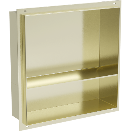 Mexen X-Wall-NR nischhylla utan fläns med hylla 30 x 30 cm, borstad guld - 1951303010S