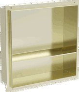 Mexen X-Wall-NR Nischenregal ohne Flansch mit Regal 30 x 30 cm, gebürstetes Gold - 1951303010S