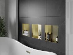 Mexen X-Wall-NR niche shelf without flange 30 x 30 cm, brushed gold - 1951303010