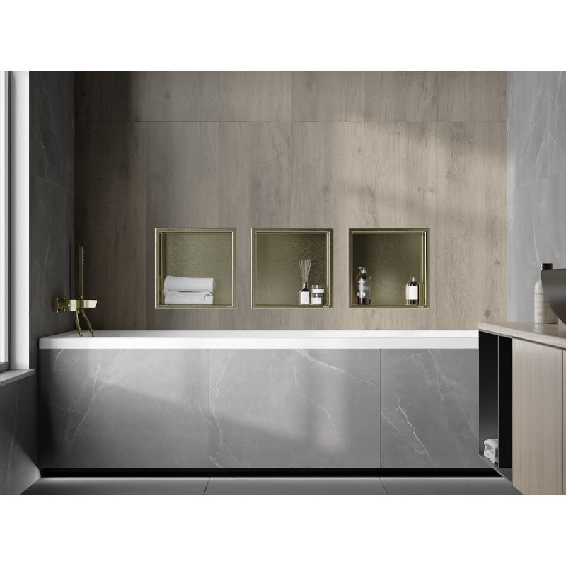 Mexen X-Wall-R étagère encastrée avec collerette 30 x 30 cm, or brossé - 1950303010