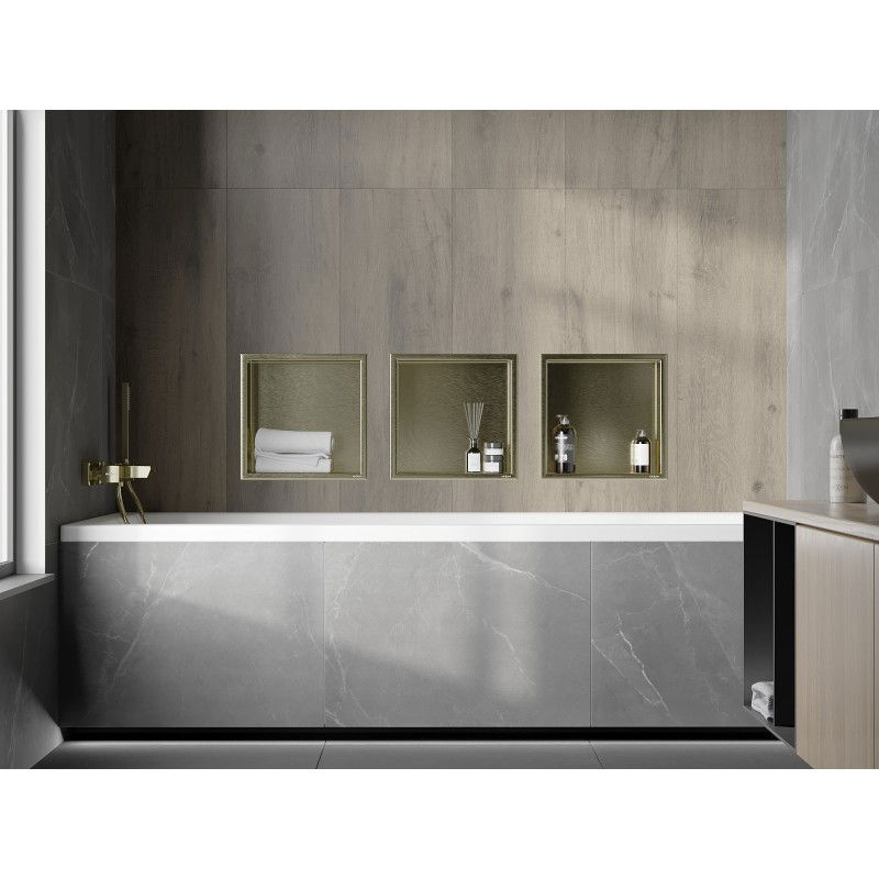 Mexen X-Wall-R nisplank met kraag 30 x 30 cm, geborsteld goud - 1950303010