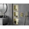 Mexen X-Wall-R Nischenregal mit Flansch 30 x 30 cm, gebürstetes Gold - 1950303010