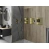 Mexen X-Wall-R Einbauregal mit Flansch und Regalboden 30 x 30 cm, gebürstetes Gold - 1950303010S