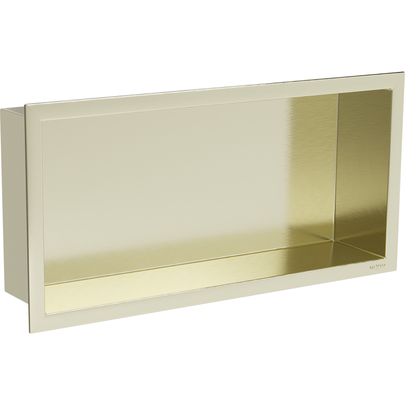 Mexen X-Wall-R Nischenregal mit Flansch 45 x 20 cm, gebürstetes Gold - 1950452010