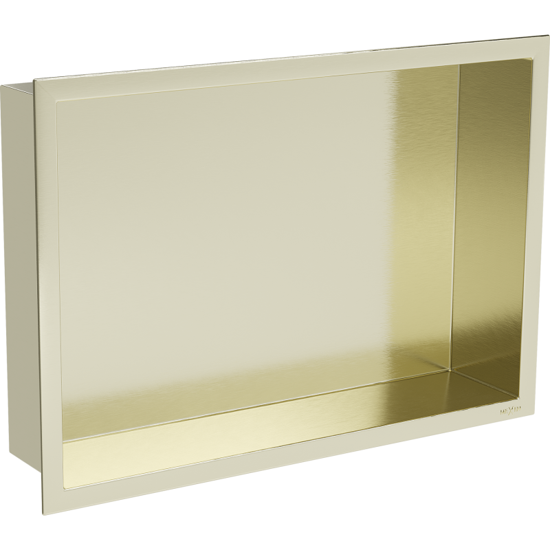 Mexen X-Wall-R Nischenregal mit Flansch 45 x 30 cm, gebürstetes Gold - 1950453010