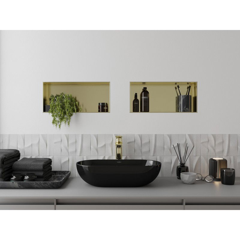 Mexen X-Wall-NR nisplank zonder flange 45 x 20 cm, goud geborsteld - 1951452010