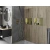 Mexen X-Wall-R Nischenregal mit Flansch 45 x 30 cm, gebürstetes Gold - 1950453010