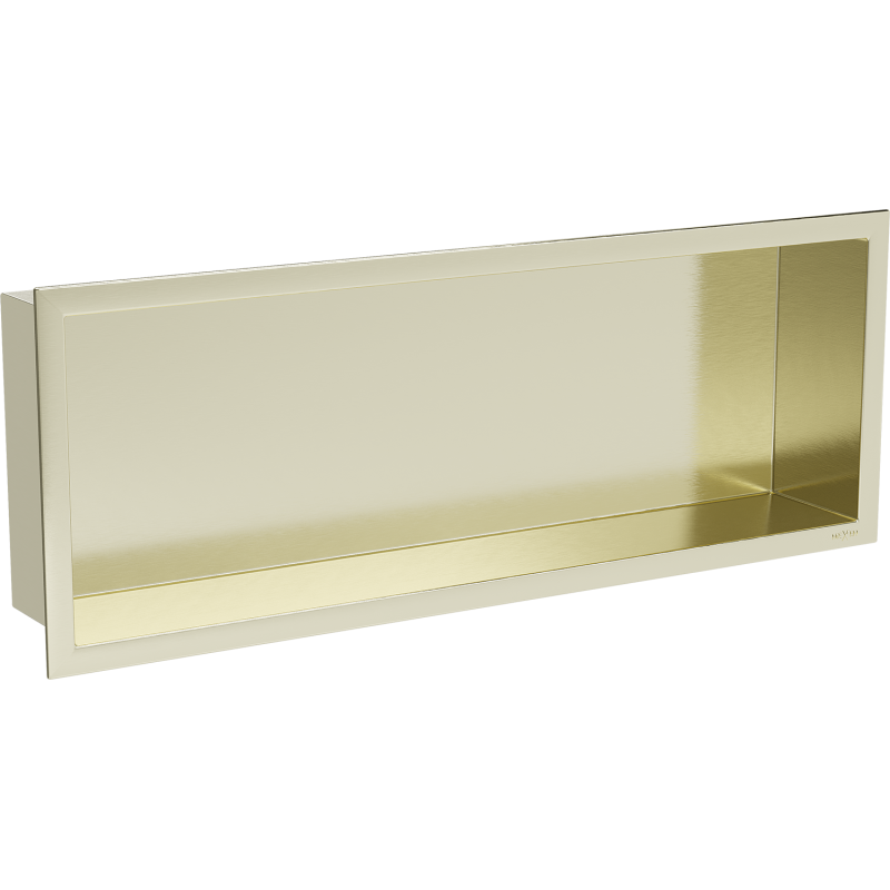 Mexen X-Wall-R Nischenablage mit Flansch 60 x 20 cm, gebürstetes Gold - 1950602010