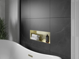 Mexen X-Wall-NR estante empotrado sin reborde 60 x 20 cm, oro cepillado - 1951602010