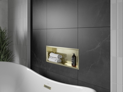 Mexen X-Wall-R Nischenablage mit Flansch 60 x 20 cm, gebürstetes Gold - 1950602010