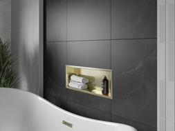 Mexen X-Wall-R prateleira embutida com flange 60 x 20 cm, dourada escovada - 1950602010