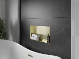 Mexen X-Wall-NR Nischenregal ohne Flansch 60 x 30 cm, gebürstetes Gold - 1951603010