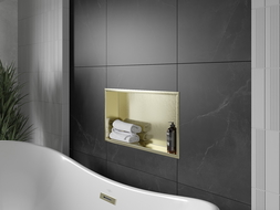 Mexen X-Wall-R inham plank met flens 60 x 30 cm, goud geborsteld - 1950603010