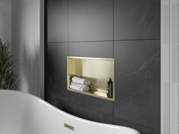 Mexen X-Wall-R Nischeregal mat Kraag 60 x 30 cm, gëllen gebast - 1950603010