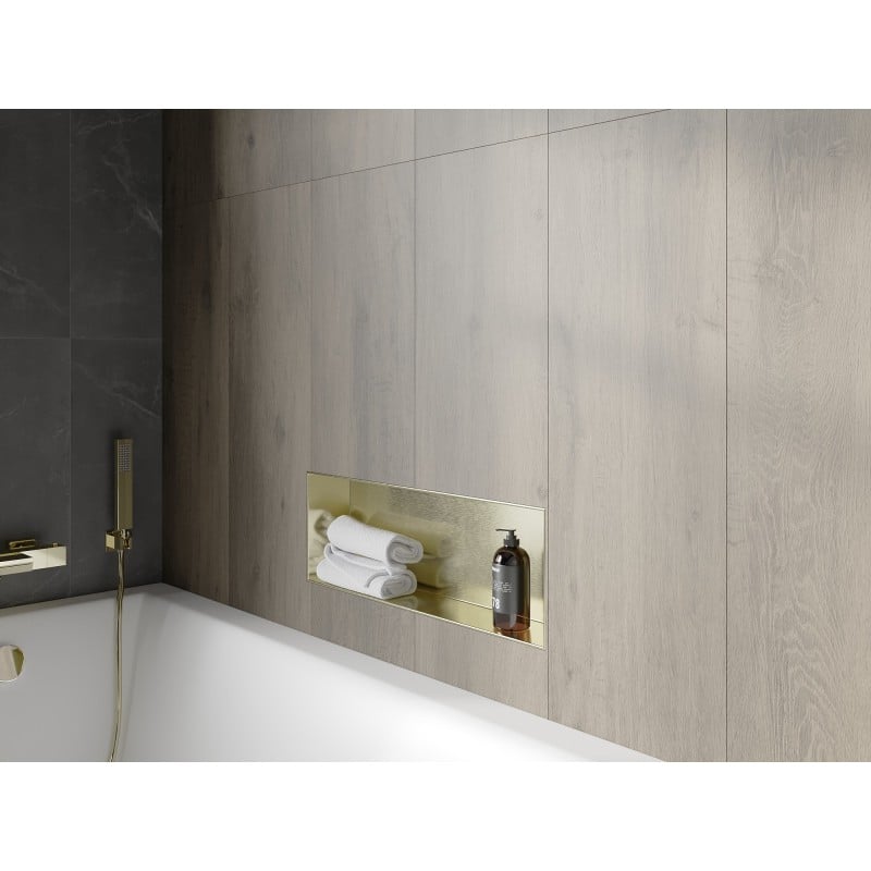 Mexen X-Wall-NR étagère encastrée sans collerette 60 x 20 cm, or brossé - 1951602010