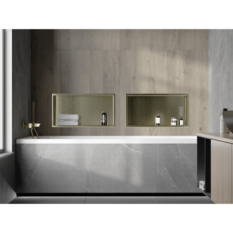 Mexen X-Wall-R estante empotrado con reborde 60 x 30 cm, dorado cepillado - 1950603010