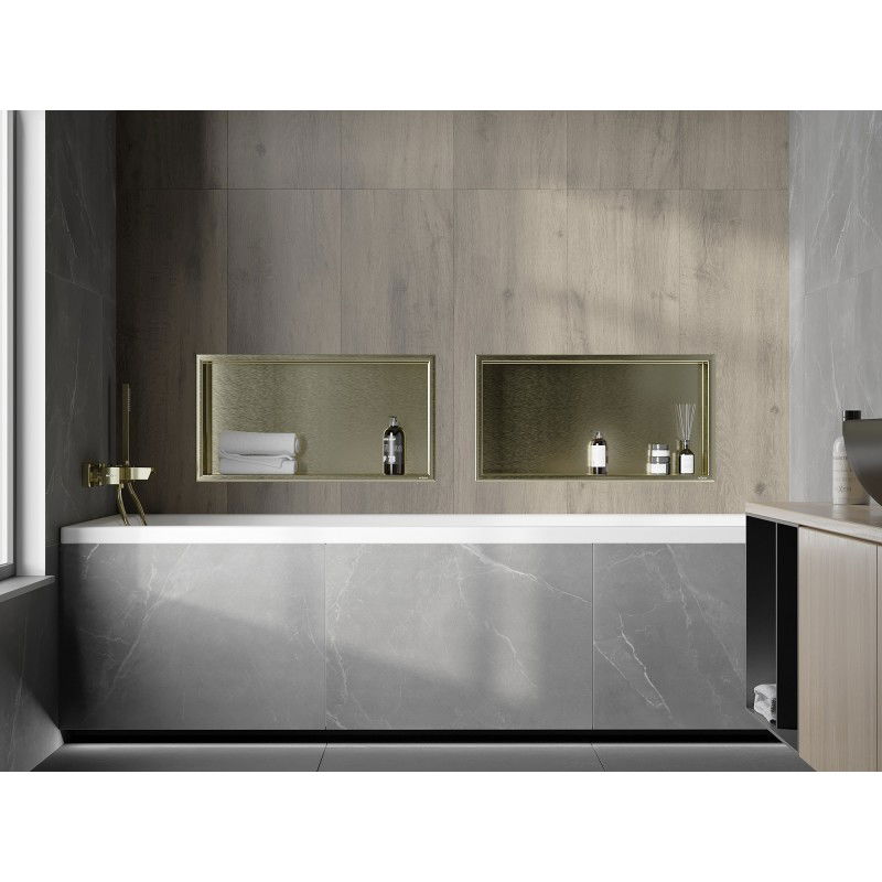 Mexen X-Wall-R ράφι εσοχής με φλάντζα 60 x 30 cm, βουρτσισμένο χρυσό - 1950603010