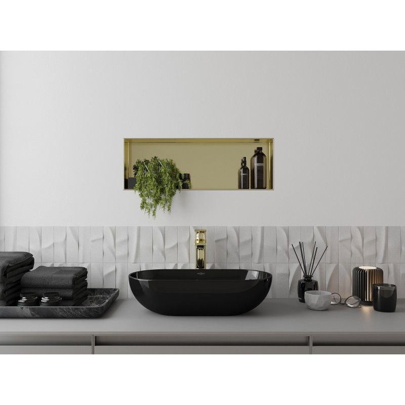 Mexen X-Wall-NR Niscaholl umgerëmmert Regal 60 x 20 cm, gebrasch gold - 1951602010
