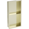 Mexen X-Wall-R Nischenregal mit Flansch und Regal 60 x 30 cm, gebürstetes Gold - 1950603010S