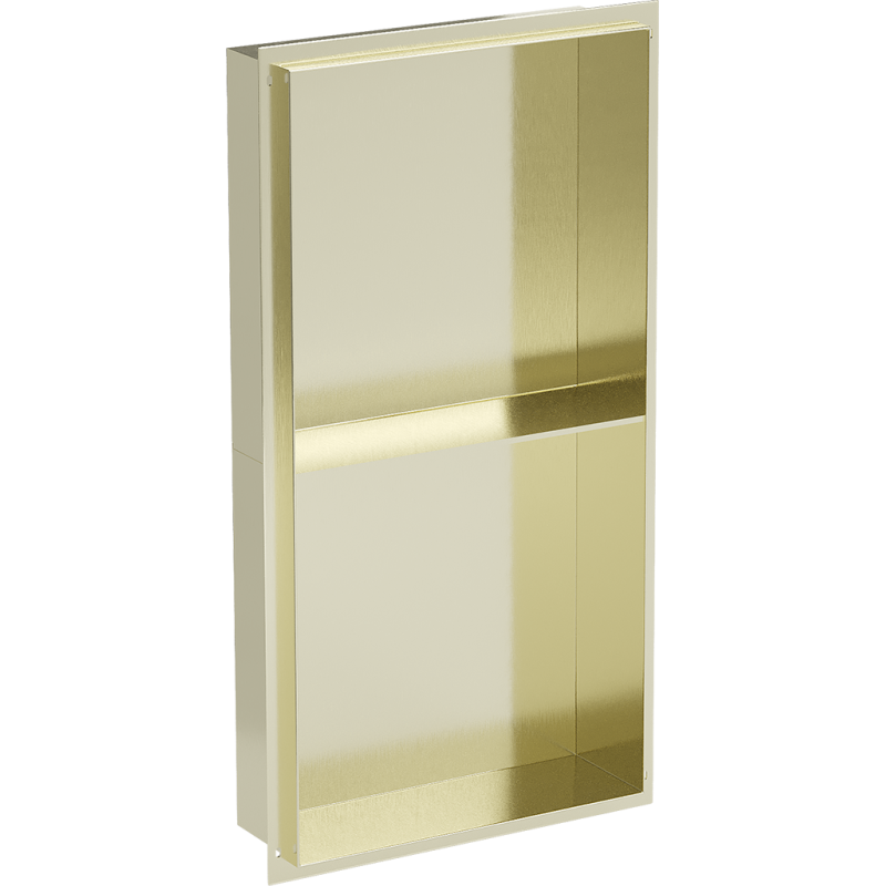 Mexen X-Wall-NR étagère encastrée sans rebord avec étagère 60 x 30 cm, or brossé - 1951603010S