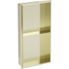 Mexen X-Wall-NR étagère encastrée sans rebord avec étagère 60 x 30 cm, or brossé - 1951603010S