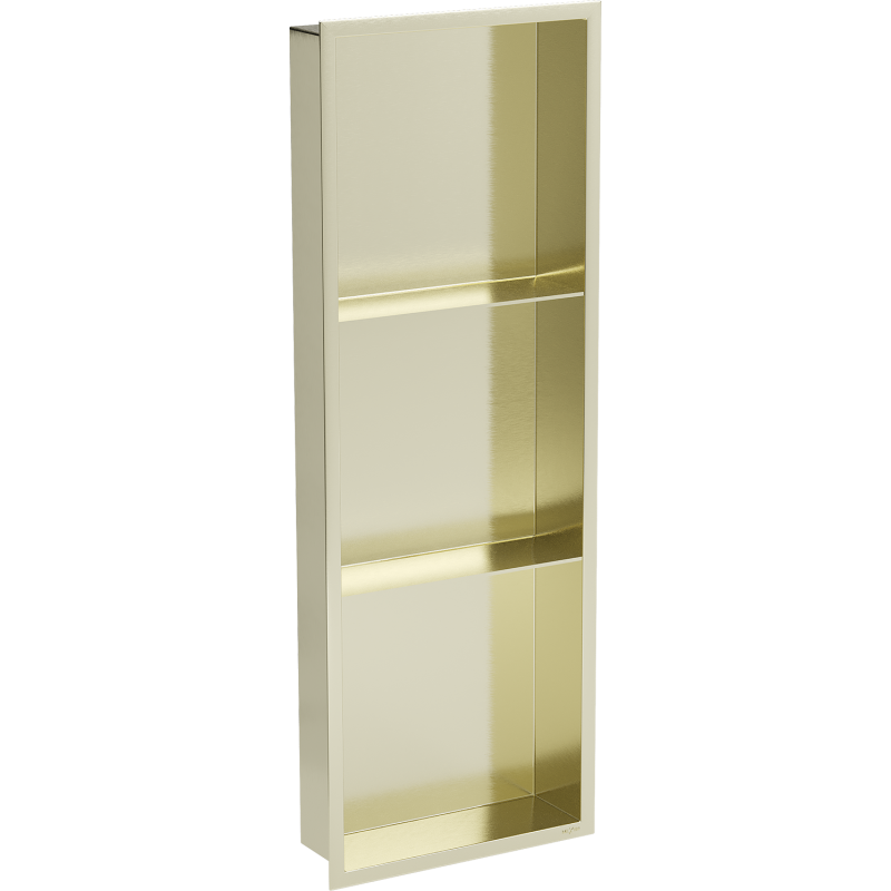 Mexen X-Wall-R Wandnische mit Flansch und Regal 90 x 30 cm, gebürstetes Gold - 1950903010S