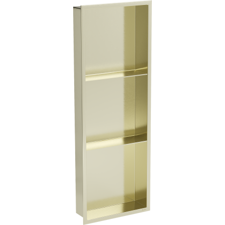Mexen X-Wall-R Wandnische mit Flansch und Regal 90 x 30 cm, gebürstetes Gold - 1950903010S
