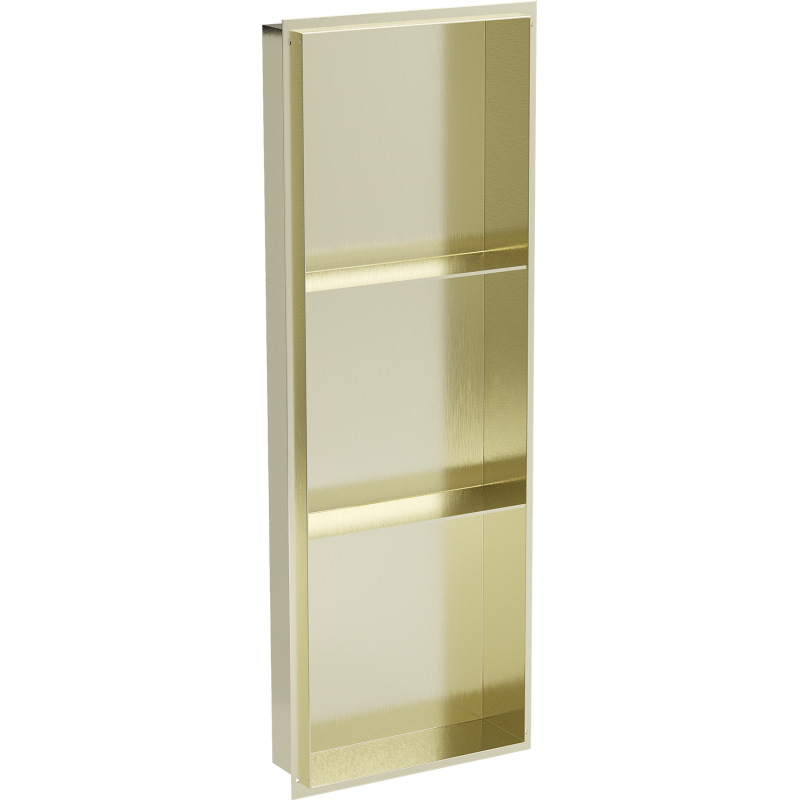 Mexen X-Wall-NR Nischenregal ohne Flansch mit Regal 90 x 30 cm, gebürstetes Gold - 1951903010S