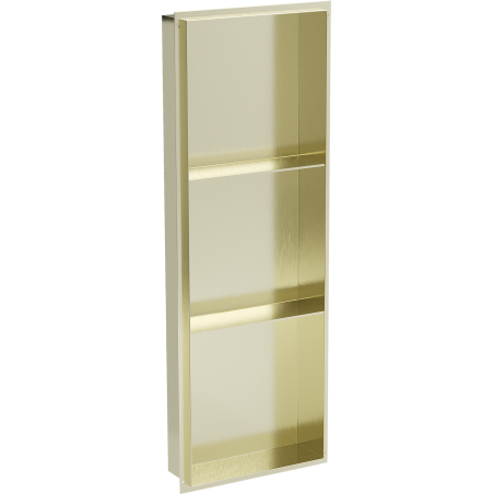 Mexen X-Wall-NR Nischenregal ohne Flansch mit Regal 90 x 30 cm, gebürstetes Gold - 1951903010S