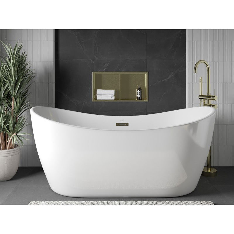 Mexen X-Wall-R mensola da incasso con flangia e mensola 60 x 30 cm, oro spazzolato - 1950603010S