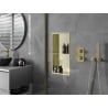 Mexen X-Wall-R Nischenregal mit Flansch und Regal 60 x 30 cm, gebürstetes Gold - 1950603010S