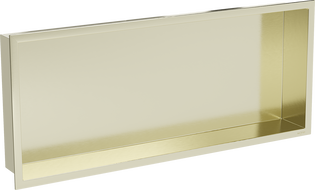 Mexen X-Wall-R Nischenregal mit Flansch 75 x 30 cm, gebürstetes Gold - 1950753010