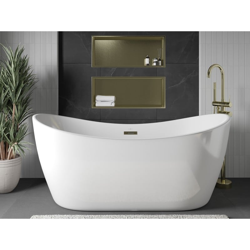 Mexen X-Wall-R niche-hylly laipalla 75 x 30 cm, kultainen harjattu - 1950753010