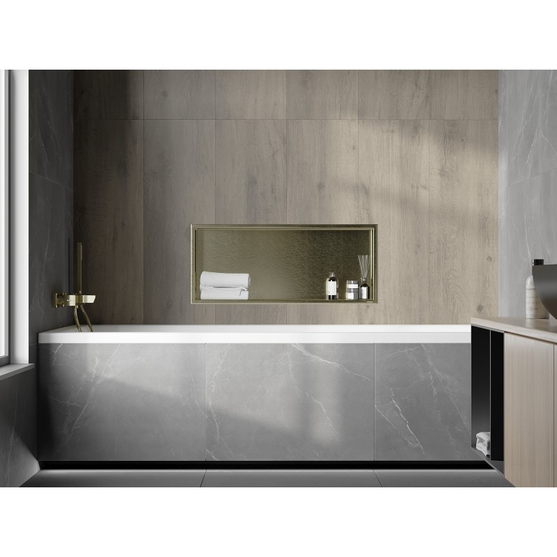 Mexen X-Wall-R εντοιχισμένο ράφι με φλάντζα 75 x 30 εκ., χρυσό βουρτσισμένο