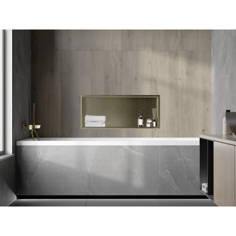 Mexen X-Wall-R nischa hylla med fläns 75 x 30 cm, borstad guld - 1950753010