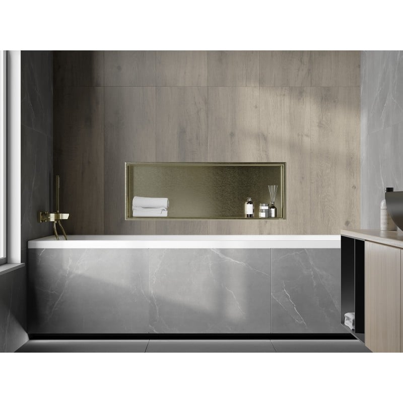 Mexen X-Wall-R półka wnękowa z kołnierzem 90 x 30 cm, złota szczotkowana - 1950903010