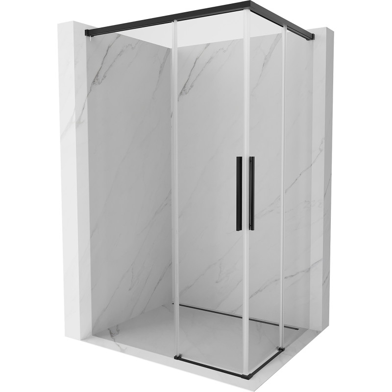 Mexen Rox Duo Sliding Shower Cabin 90 x 80 cm, Transparent, Black - 8C2D-090-080-70-00