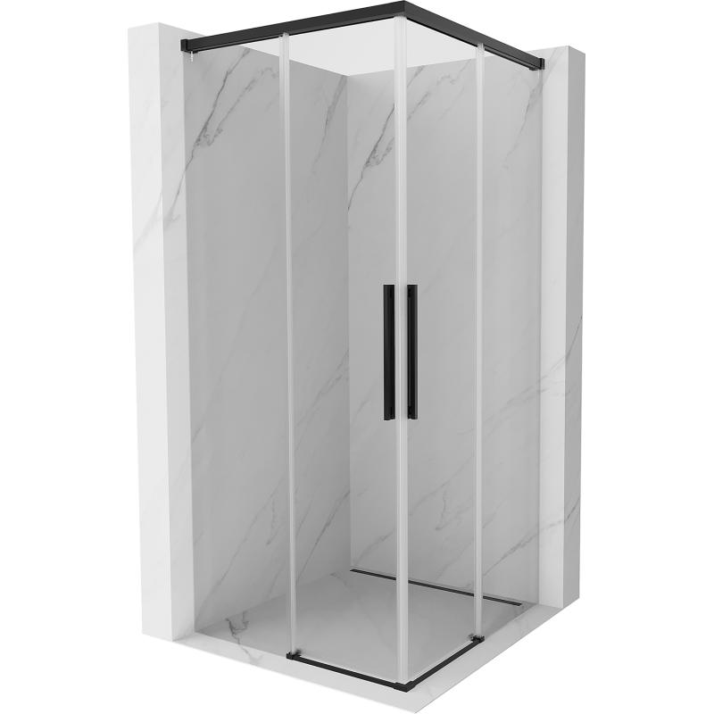 Mexen Rox Duo cabine de duche deslizante 110 x 110 cm, transparente, preta - 8C2D-110-110-70-00