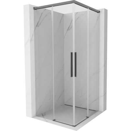 Mexen Rox Duo sliding shower cabin 80 x 80 cm, transparent, gun metal - 8C2D-080-080-95-00