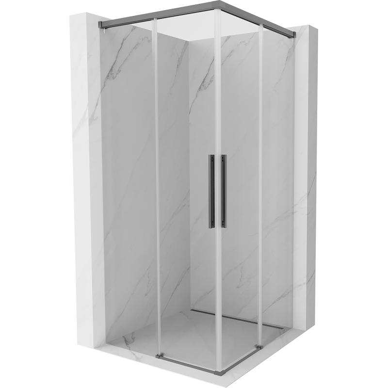 Mexen Rox Duo cabina de ducha corredera 85 x 85 cm, transparente, metal gun - 8C2D-085-085-95-00