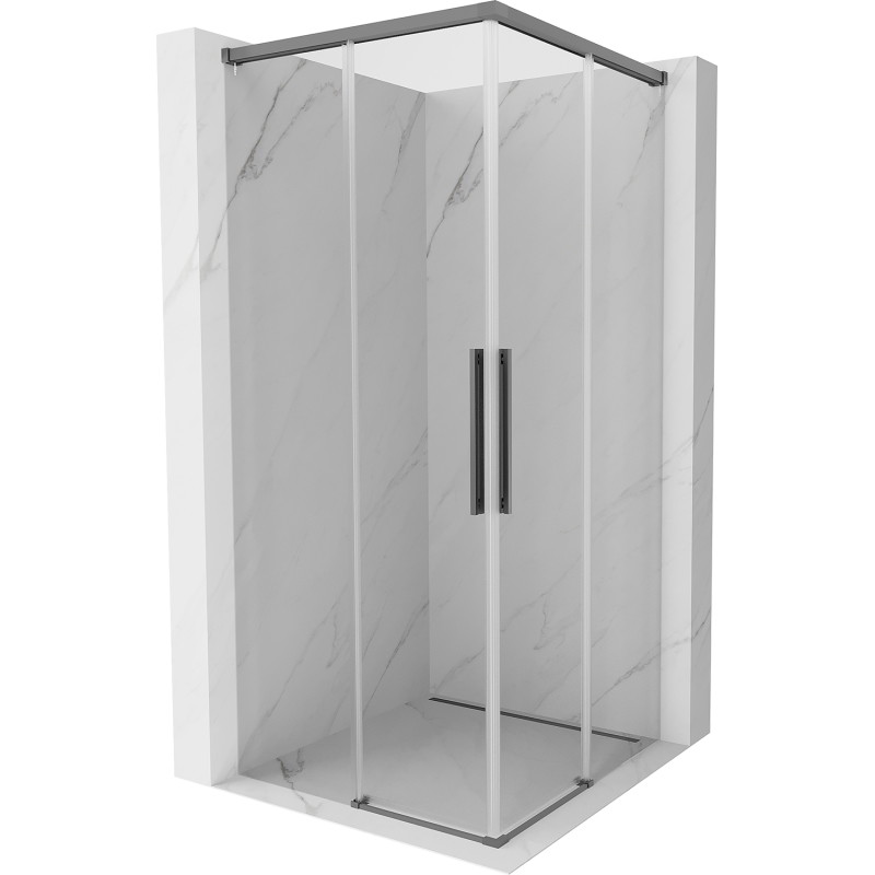 Mexen Rox Duo douchecabine schuifbaar 90 x 90 cm, transparant, kanonmetaal - 8C2D-090-090-95-00