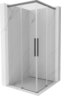 Mexen Rox Duo Duschkabine Schiebetür 120 x 120 cm, transparent, Gun Metal - 8C2D-120-120-95-00