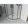 Mexen Rio Duschkabine halbrund 90 x 90 cm, matt, schwarz + Flat-Duschwanne, weiß - 863-090-090-70-30-4110B