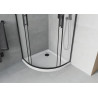 Mexen Rio polukružna tuš kabina 80 x 80 cm, mat, crna + ravna tuš kada, bijela - 863-080-080-70-30-4110B